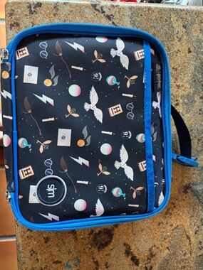 Wizardly World of Harry Potter Lunch Tote with Blue Trim and Whimsical Print
